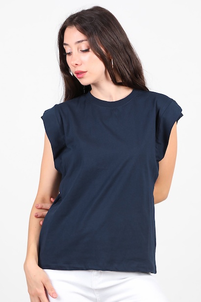 Kadın Çift Kat Kol Bisiklet Yaka Tshırt 