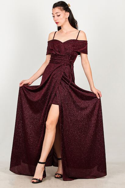 Kadın Bel Bağcık Detay Uzun Abiye 