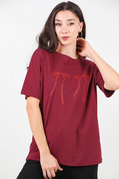 Kadın Baskılı Oversize T-shirt 