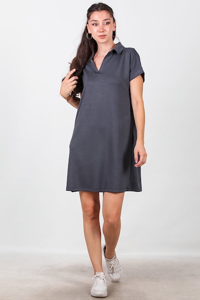 Kadın Yakalı Kısa Elbise 