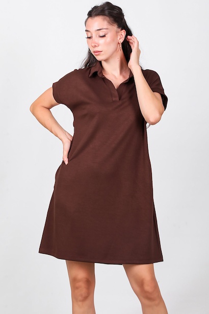 Kadın Yakalı Kısa Elbise 