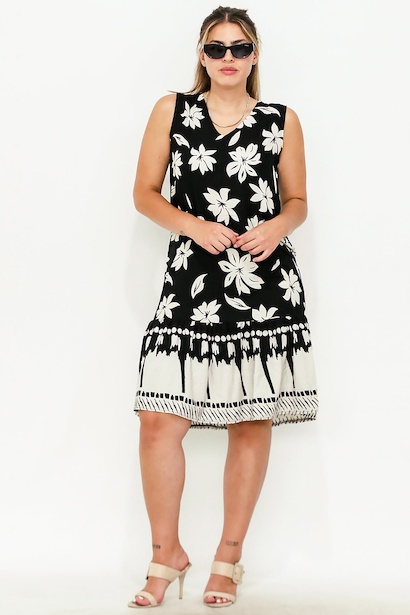 Büyük Beden Desenli Elbise 