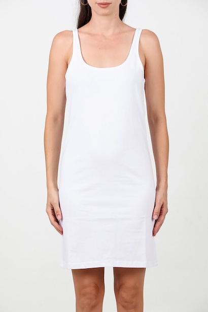 Kadın Askılı Likralı Elbise  Beyaz 6