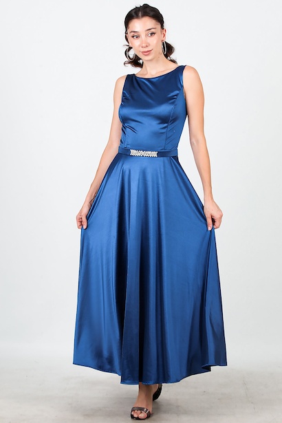 Kadın Askılı Kemerli Midi Boy Abiye 