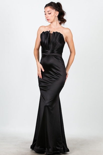 Kadın İstiridye Yaka Uzun Abiye 