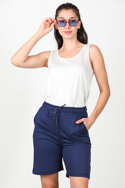 Kadın Cepli Penye Şort 