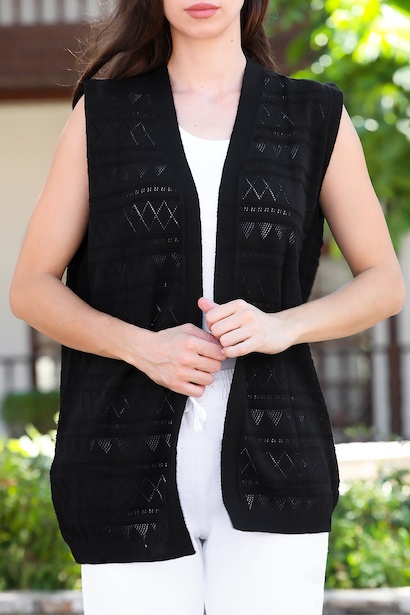 Kadın Triko Yelek  Siyah 6