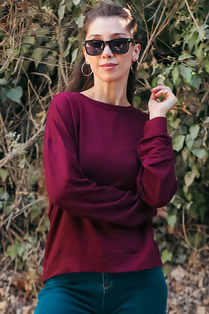 Kadın Owersize Bisiklet Yaka Sweet 