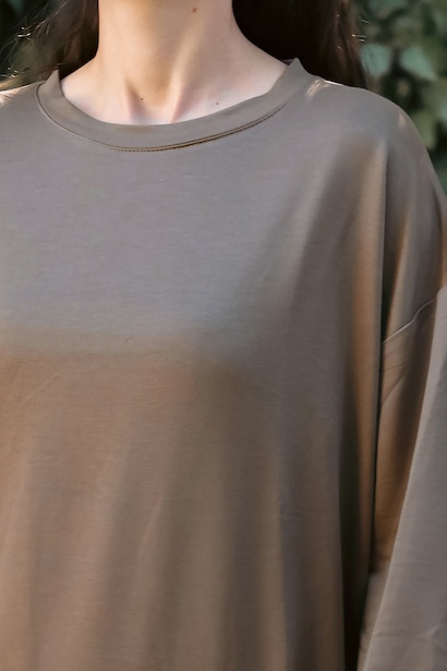 Kadın Owersize Bisiklet Yaka Sweet  Kahverengi 9