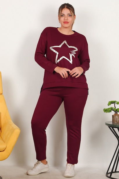 Büyük Beden Yıldız Varaklı Takım 