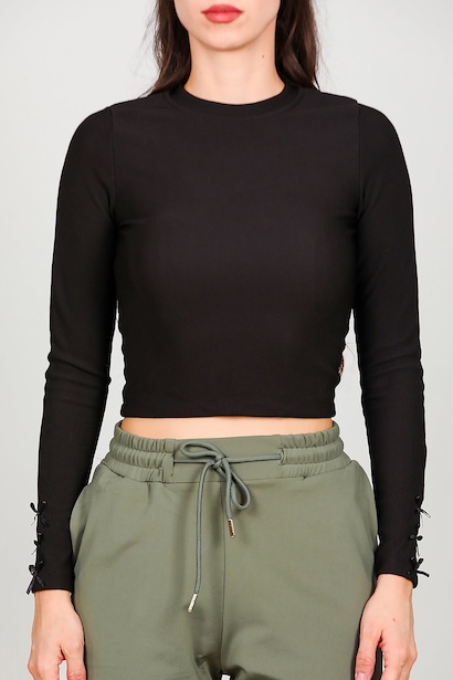 Kadın Kol Kurdele Detay Badi  Siyah 6