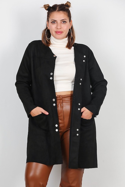 Büyük Beden Süet Ceket 