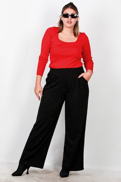 Büyük Beden Taşlı Pantolon 