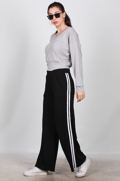 Kadın Yan Çizgili Bol Paça Eşofman 