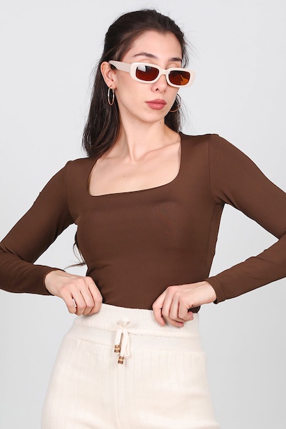 Kadın Kare Yaka Zıbınlı Bady 