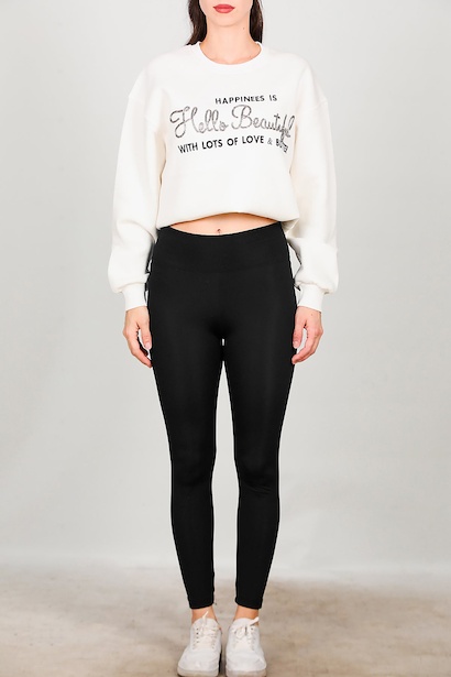 Kadın Yüksek Bel Tayt  Siyah 6