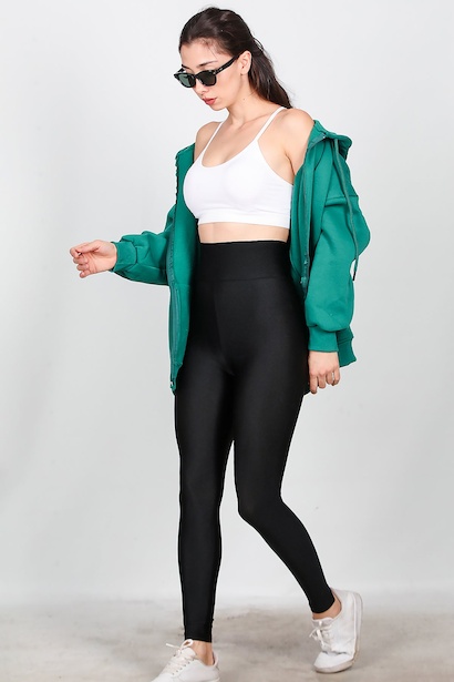 Kadın Parlak Tayt  Siyah 6