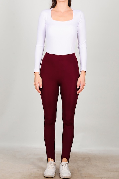 Kadın Ayaktan Geçmeli Tayt  Bordo 6