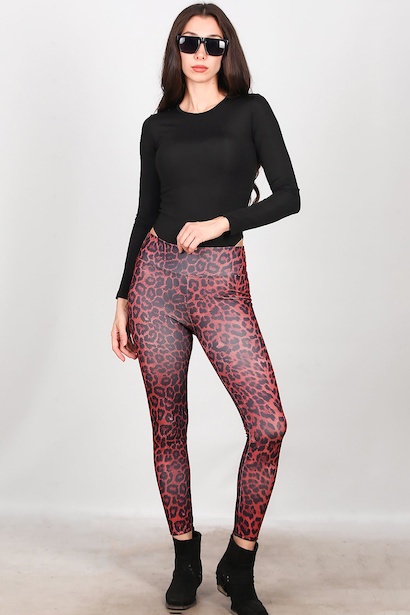 Kadın Leopar Desenli Tayt 