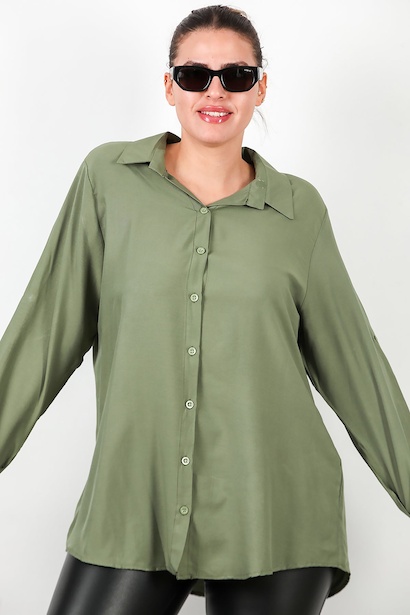 Büyük Beden Gömlek  Haki 6