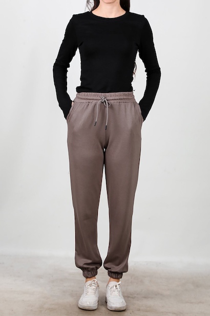 Kadın Paça Lastikli Eşofman  Vizon 6