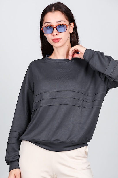 Kadın Önü Üç Dikişli Sweat 