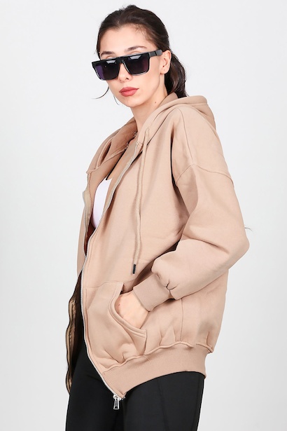 Kadın Fermuarlı Kapşonlu Sweet 