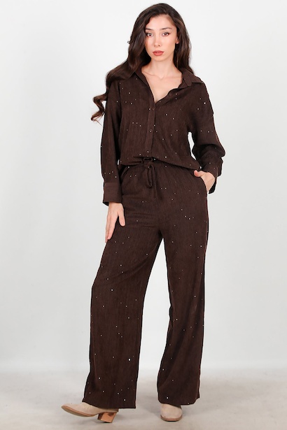 Kadın Kadife Pullu Pantolon 