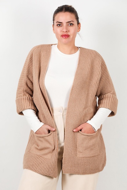 Büyük Beden Cepli Hırka 