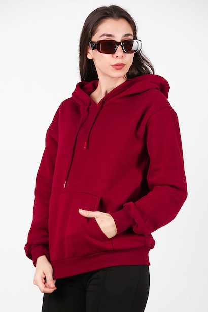 Kadın Kapşonlu Üç İplik Sweet 