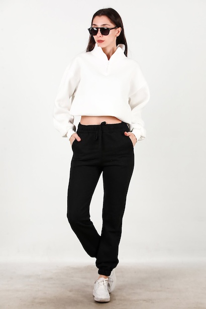 Kadın Bel Paça Lastikli Üç İplik Eşofman 