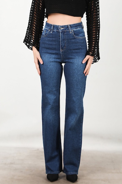 Kadın Taş Detay Kot Pantolon  Kot 6