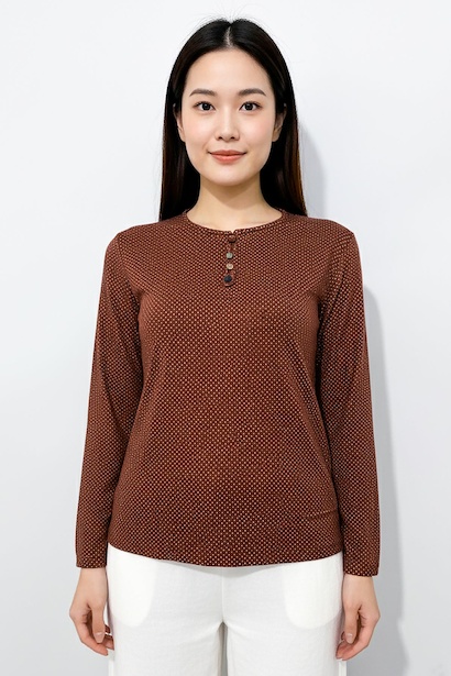 Büyük Beden Puantiyeli Kol Lastikli Bluz 