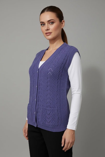 Büyük Beden Örgü Yelek 