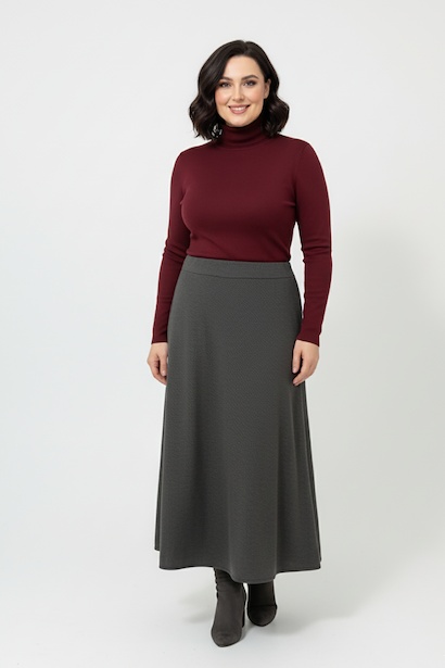 Büyük Beden Uzun Çan Etek 