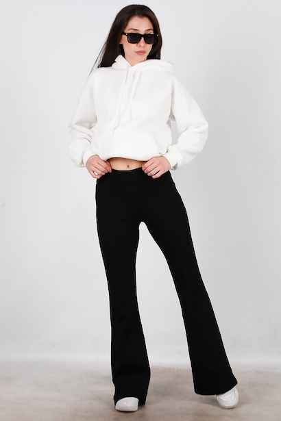 Kadın Yüksek Bel İspanyol Paça Tayt 