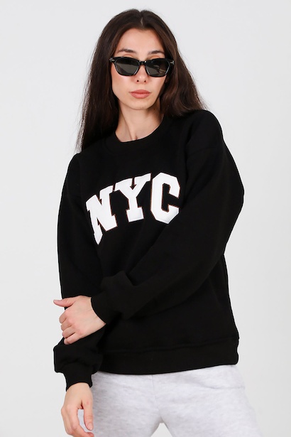 Kadın Ncy Yazılı Bisiklet Yaka Sweet 