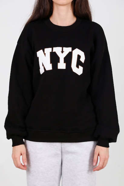 Kadın Ncy Yazılı Bisiklet Yaka Sweet  Siyah 6