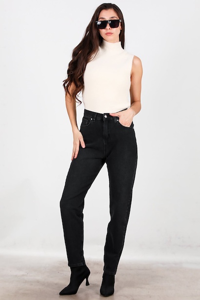 Kadın Mom Jeans Pantolon 