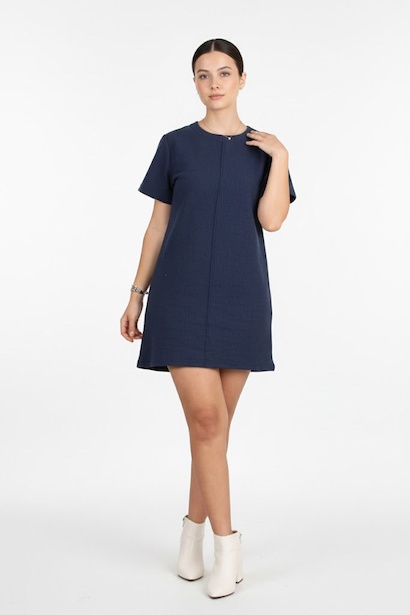 Kadın Önü Çimalı Fitilli Elbise 