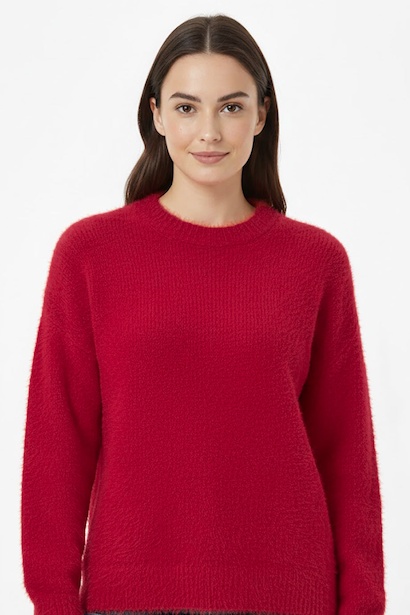 Kadın Sakallı Bisiklet Yaka Kazak 