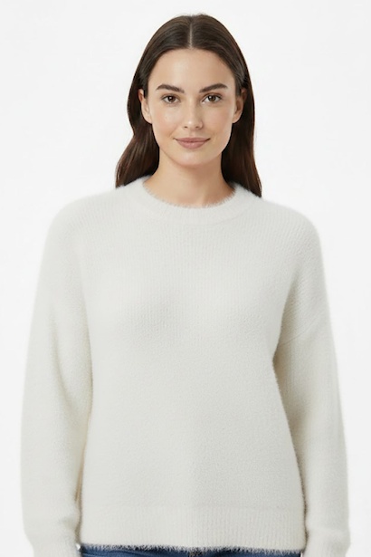 Kadın Sakallı Bisiklet Yaka Kazak 