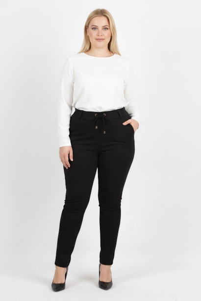 Büyük Beden Arka Bel Lastikli Pantolon 