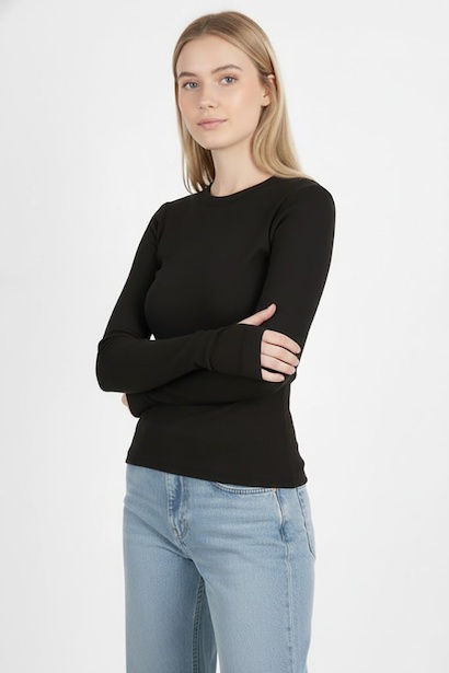 Kadın Parmak Geçmeli Bluz 