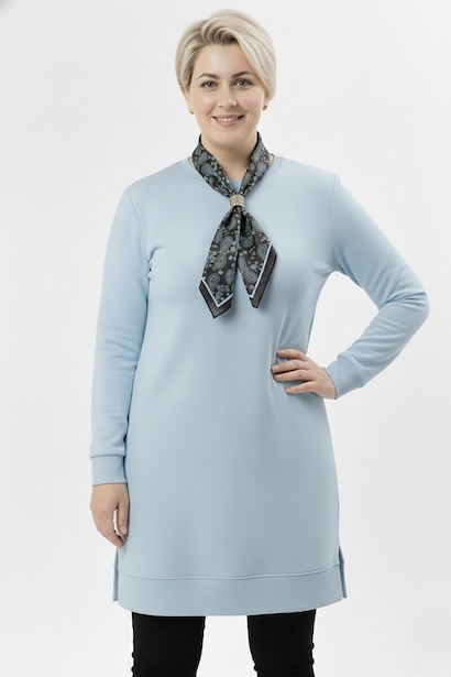 Büyük Beden Fularlı Tunik 