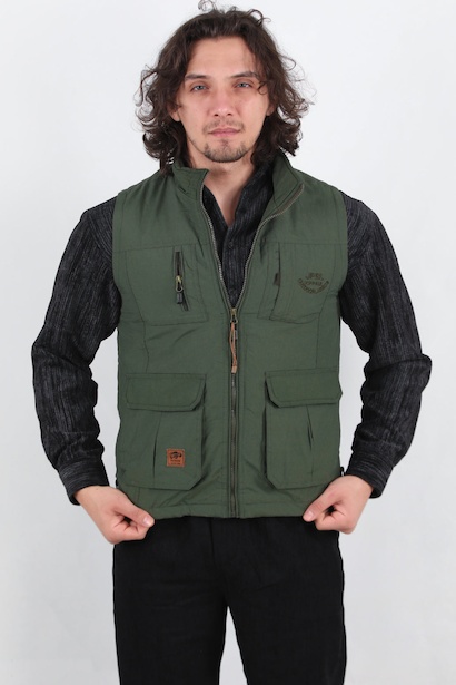 Erkek İçi Kürklü Cepli Yelek 