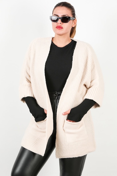 Büyük Beden Cepli Hırka 