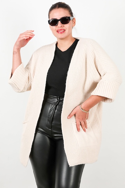 Büyük Beden Cepli Hırka  Taş 6