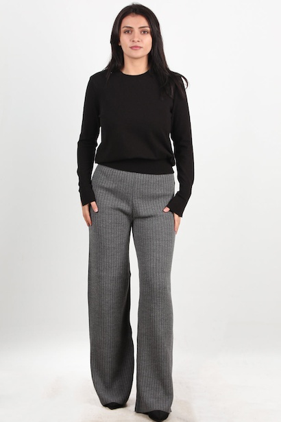 Kadın Bol Paça Fitilli Pantolon 