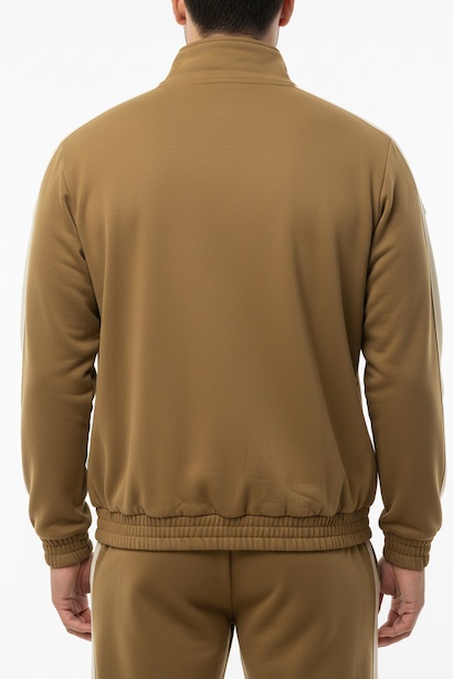 Erkek Kolları Şeritli Ceket  Hardal 4